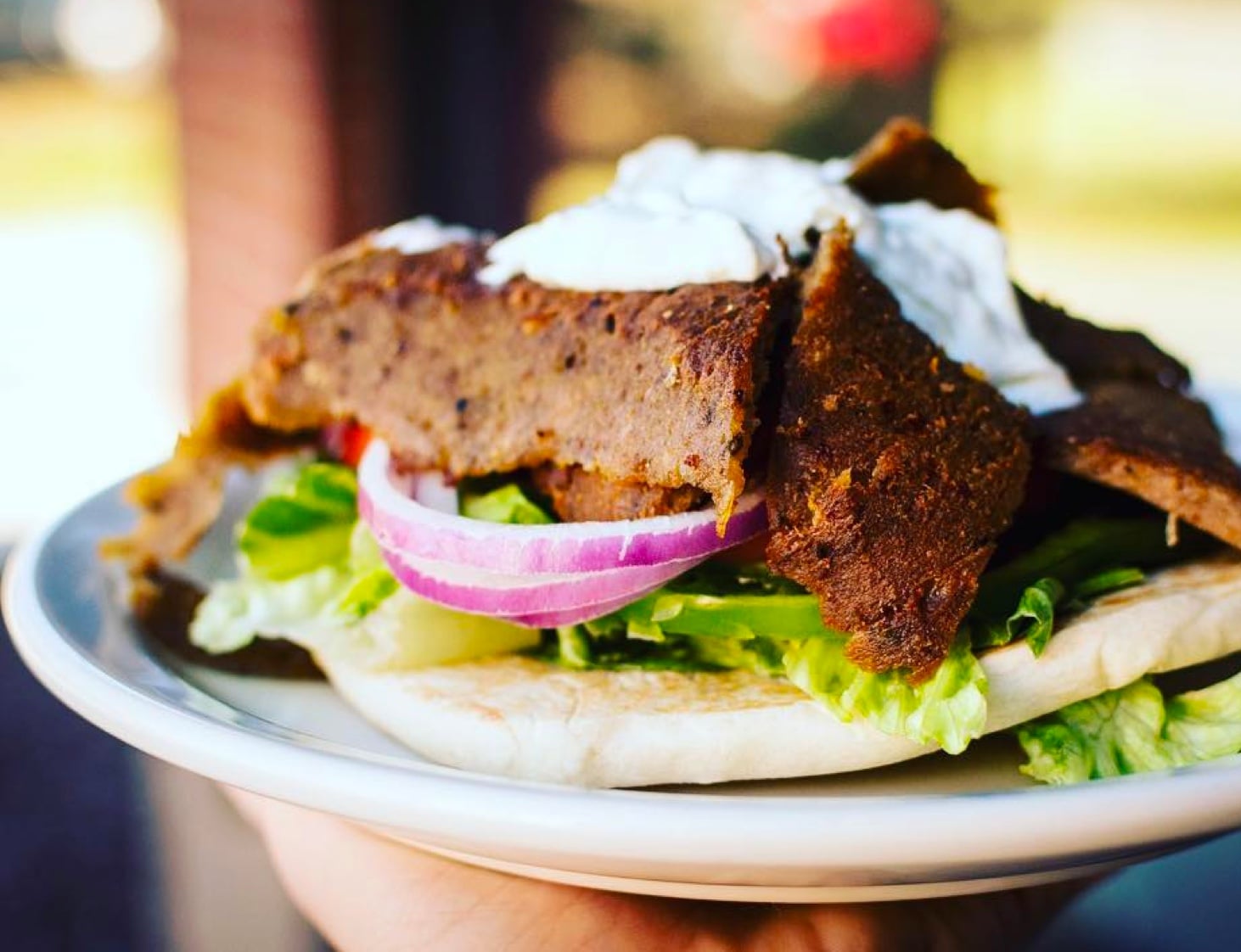 Plate of food from Mediterranean Deli in Chapel Hill