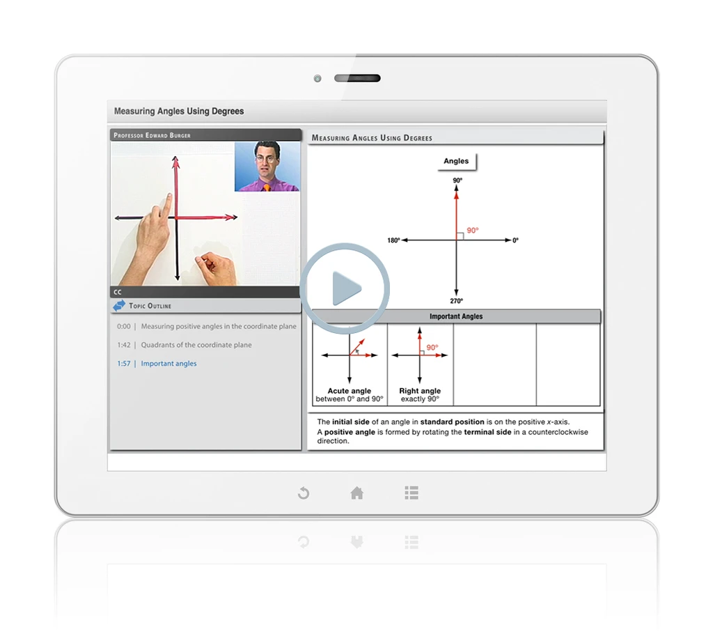 Sample of Thinkwell's Trigonometry videos